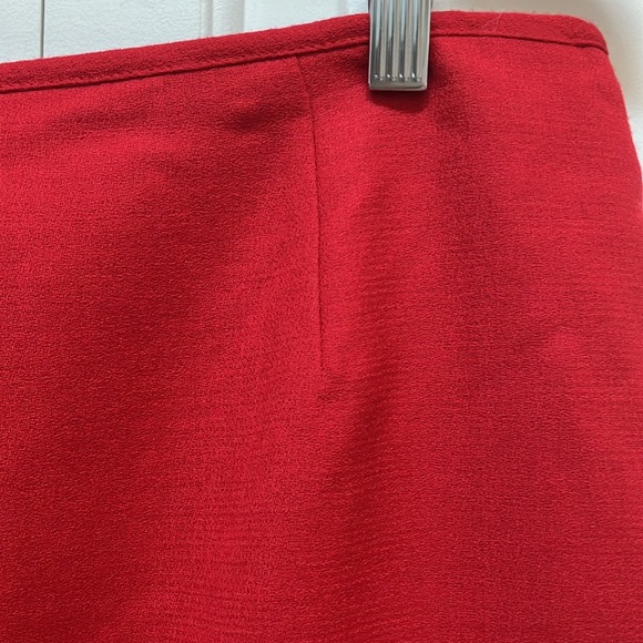Vintage virgin wool skirt, Made in Italy by Luisa Spagnoli, pencil, lined, red - Picture 4 of 10